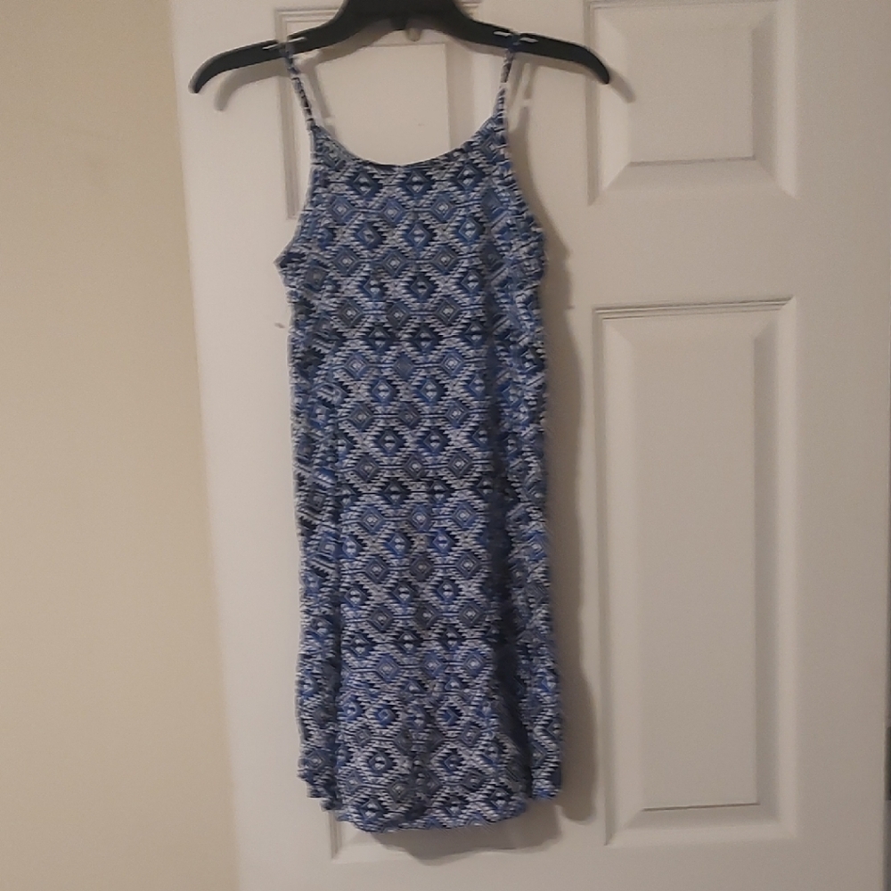 Place Blue Patterned Kids Casual Dress